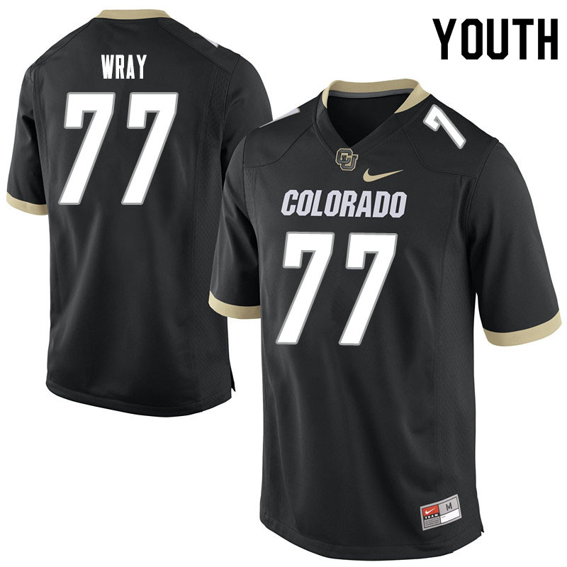 Youth #77 Jake Wray Colorado Buffaloes College Football Jerseys Sale-Black
